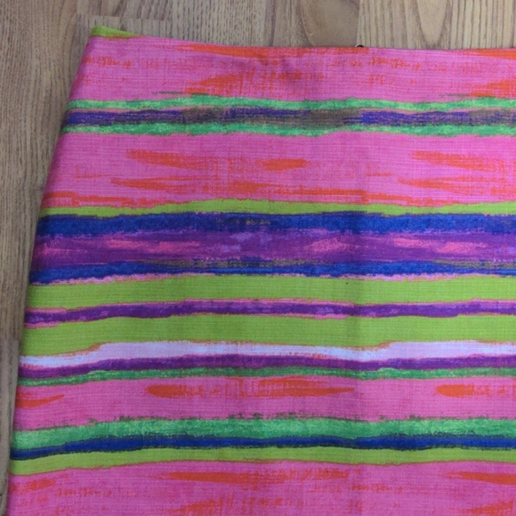 Ann Taylor Striped exposed zipper skirt - Picture 2 of 8